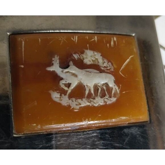 WESTERN DEER BELT BUCKLE! VINTAGE! 1960s! BIG GAME HUNTER! - Picture 3 of 4